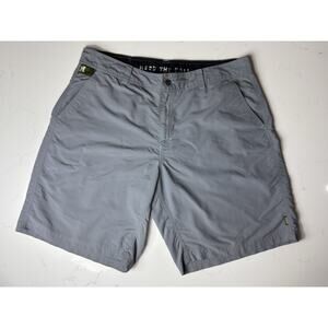 Howler Bros Gray Hybrid Utility Shorts Mens 38 Nylon Zip Pockets Outdoor READ